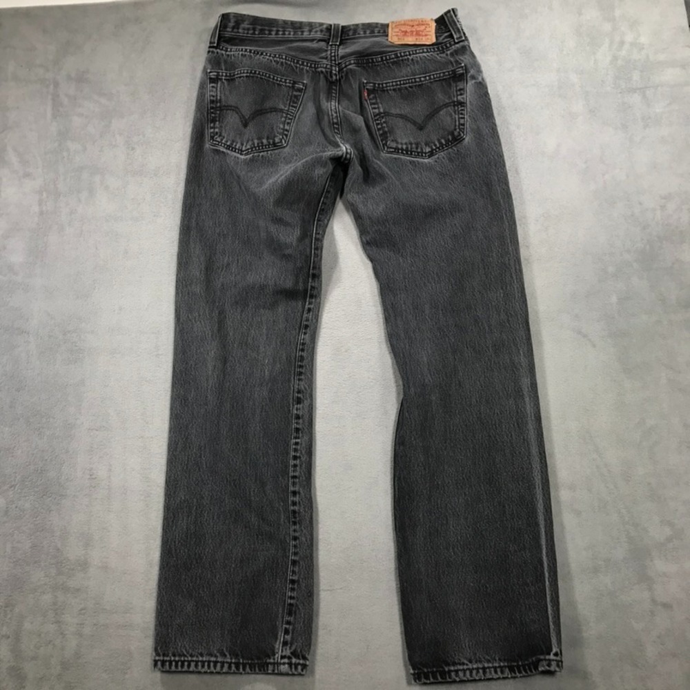 Vintage Y2K Levi's 501 Jeans Men's 34x34 Black Faded Gray Grunge Rock Button Fly